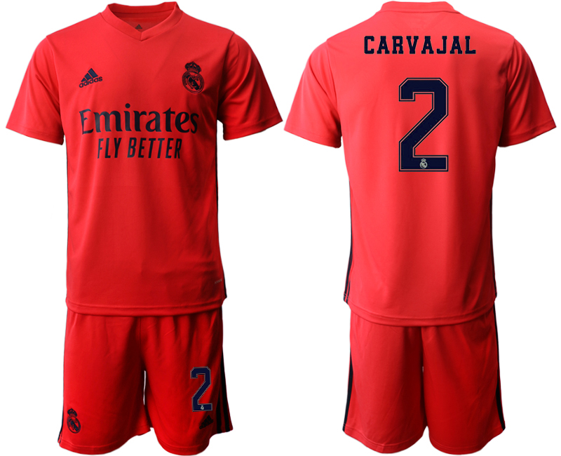 Men 2020-2021 club Real Madrid away #2 red Soccer Jerseys->real madrid jersey->Soccer Club Jersey